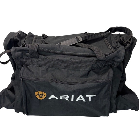 Ariat PBR Gear Bag Black Duffel Boot Slots Rodeo Equipment Travel Rodeo Cowboy - Picture 2 of 9